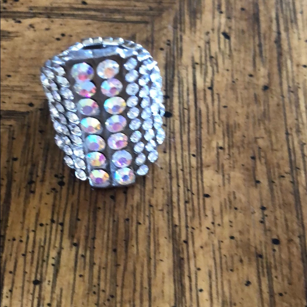 Faux diamond stretch ring